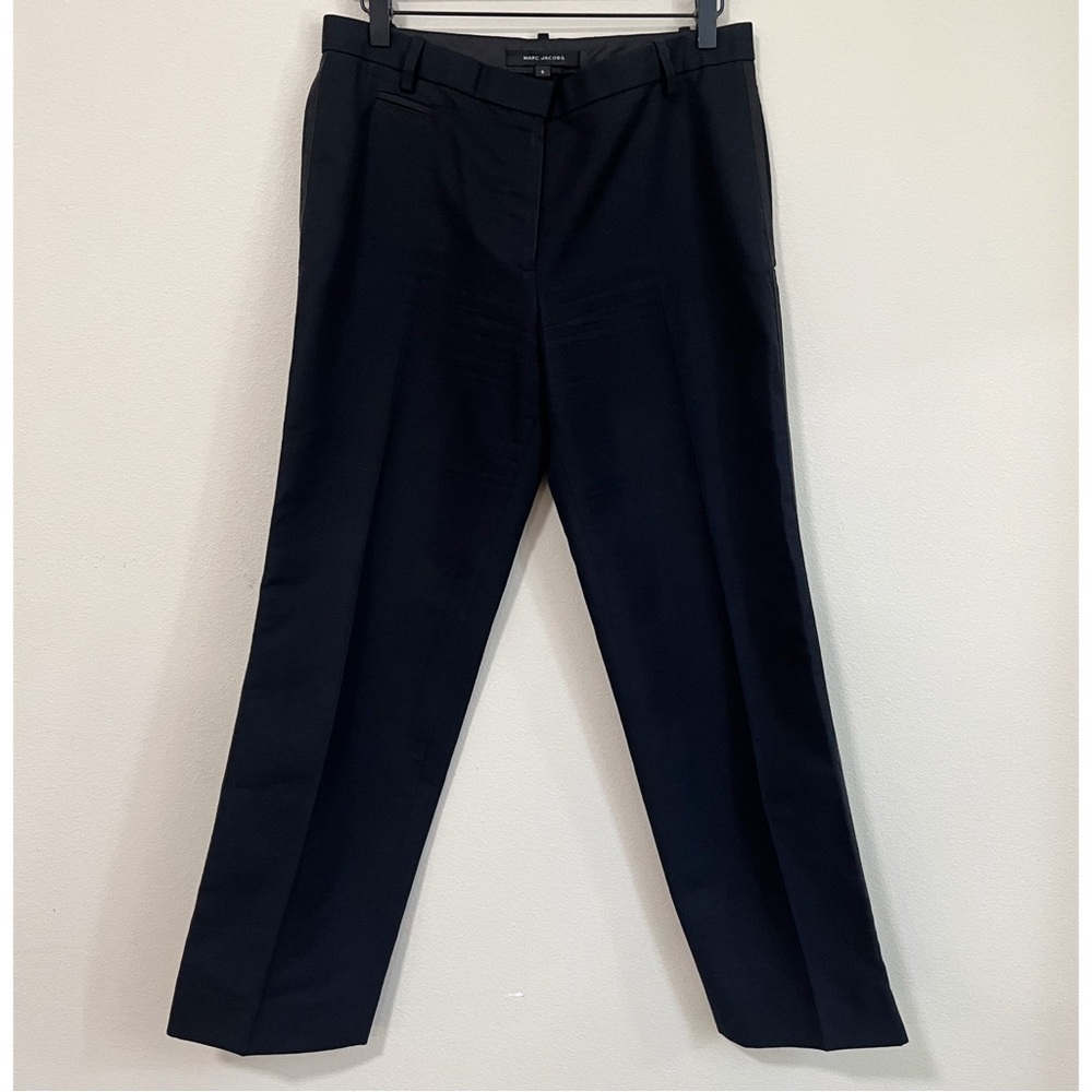 Vtg Y2K Marc Jacobs Black Tailored Straight-Leg Tuxedo Pants Trousers size 6